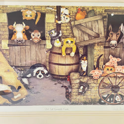 Old Cat Donald's Farm, Vintage Linda Jane Smith Framed Limited Edition Print