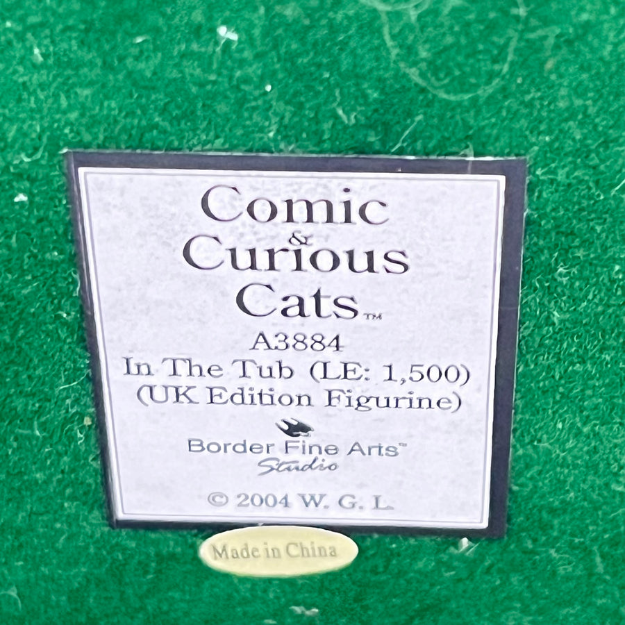 Vintage In The Tub Comic & Curious Cats A3884 RARE LTD EDN