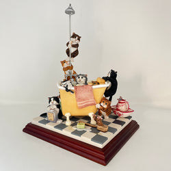 Vintage In The Tub Comic & Curious Cats A3884 RARE LTD EDN