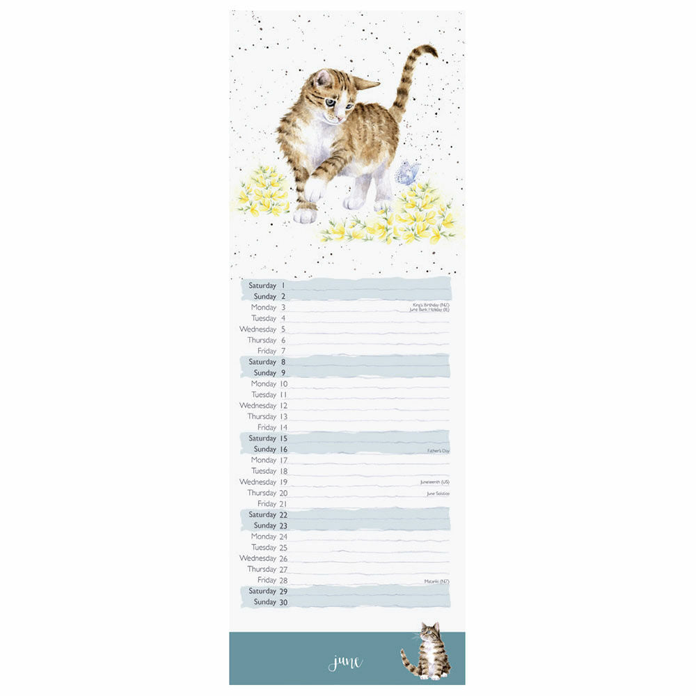 Wrendale Feline Friends 2023 Slimline Calendar ¡últimos pocos! The