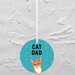 Cat Dad Ceramic Dangler