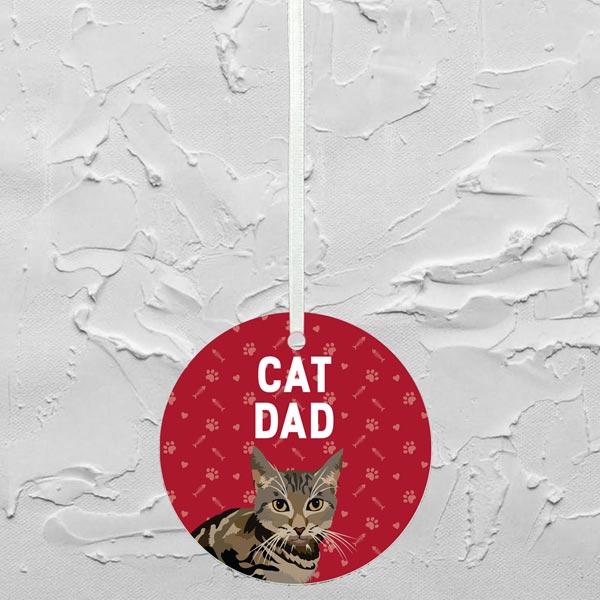 Cat Dad Ceramic Dangler