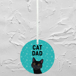 Cat Dad Ceramic Dangler