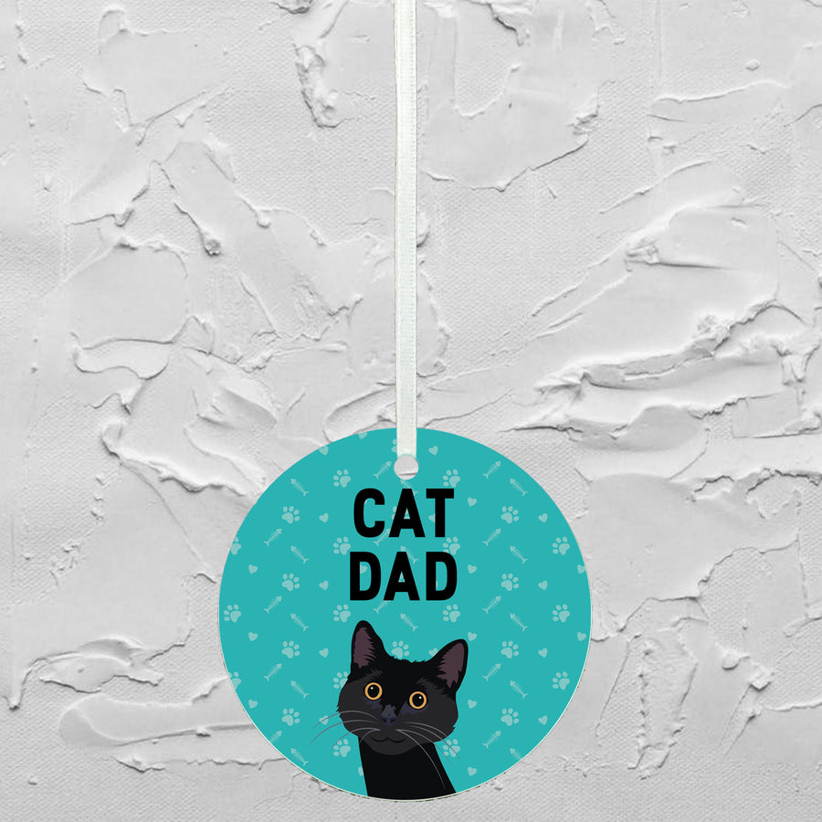 Cat Dad Ceramic Dangler