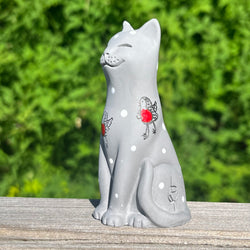 Snowy Robins Hand Coloured Original Lucky Cat