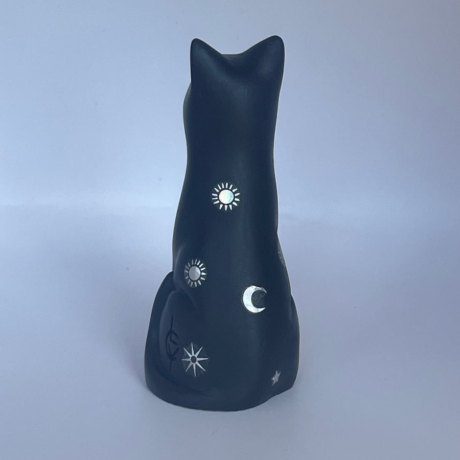 Hand Finished Celestial Lucky Black Cat