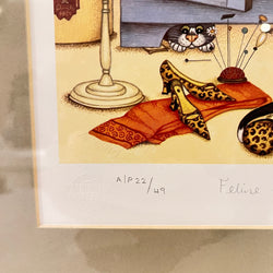 Feline Frippery, Linda Jane Smith Vintage Framed Limited Edition Print