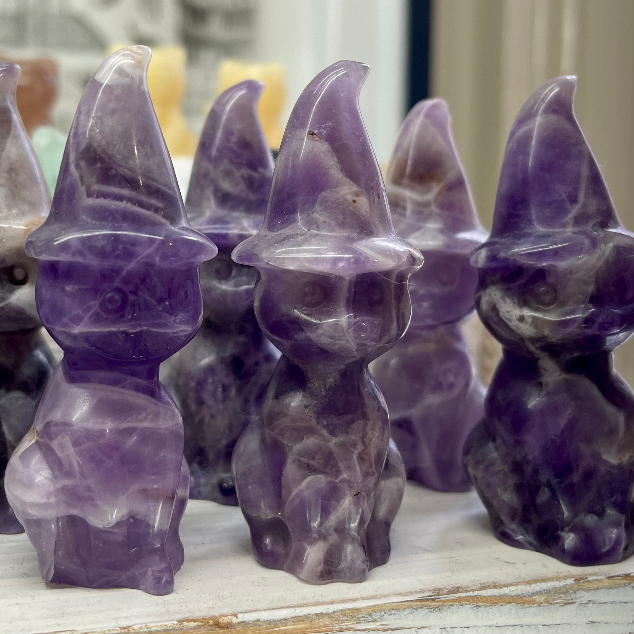 Amethyst Gemstone Wizard Cat