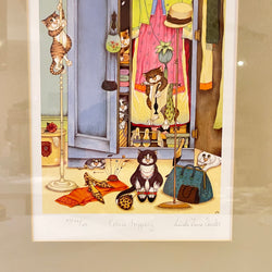 Feline Frippery, Linda Jane Smith Vintage Framed Limited Edition Print