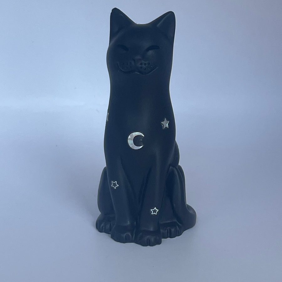 Hand Finished Celestial Lucky Black Cat