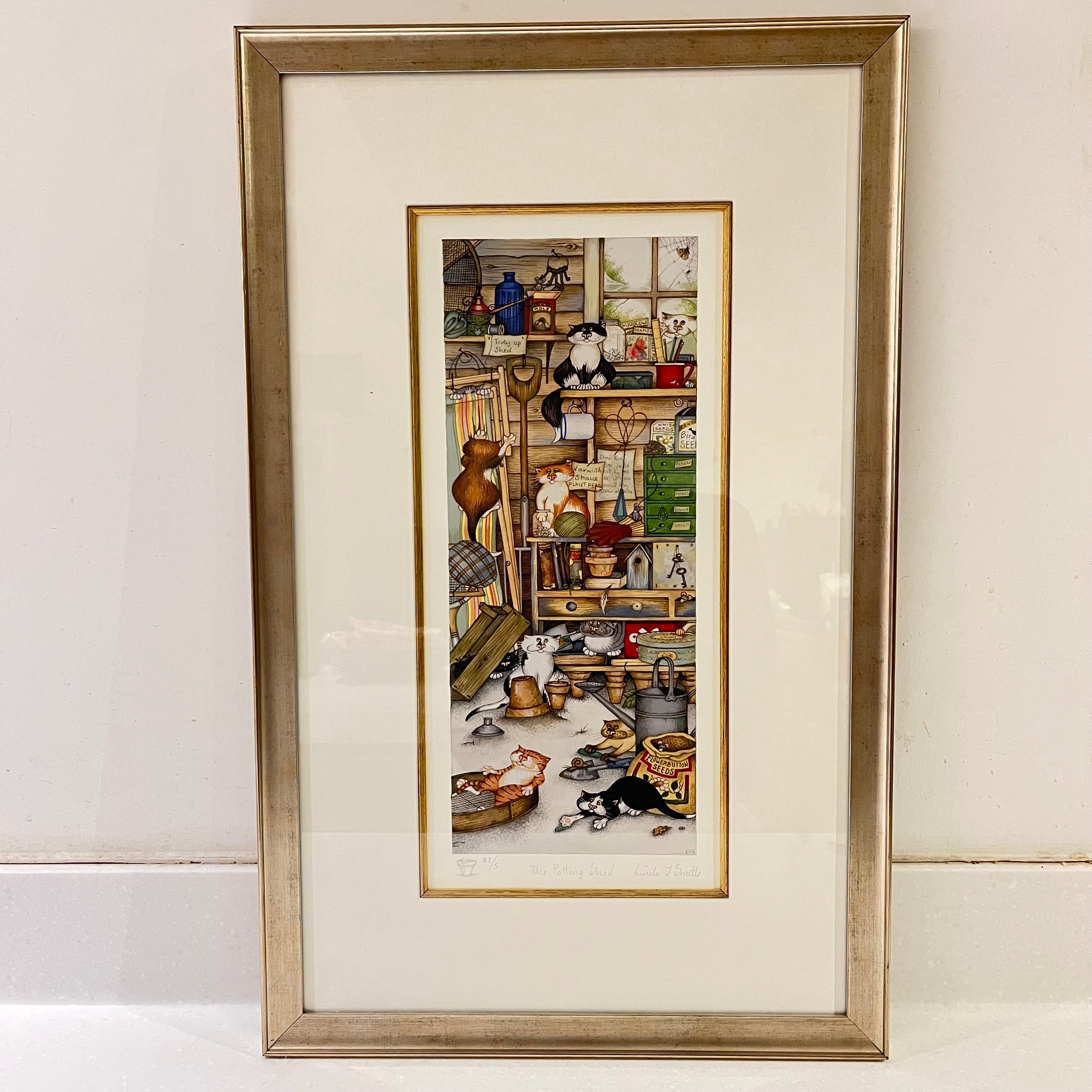 The Potting Shed, Vintage Linda Jane Smith Framed Limited Edition Print