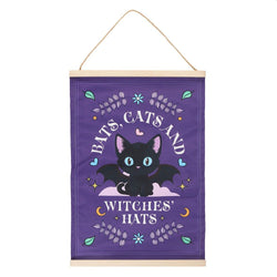Bats, Cats and Witches Hats Fabric Wall Hanging
