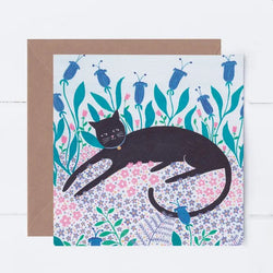 Black Cat Greetings Card