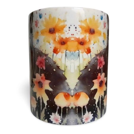 Watercolour Style Black Cat Mug & Coaster Set