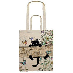 Black Kitty Cotton Bag