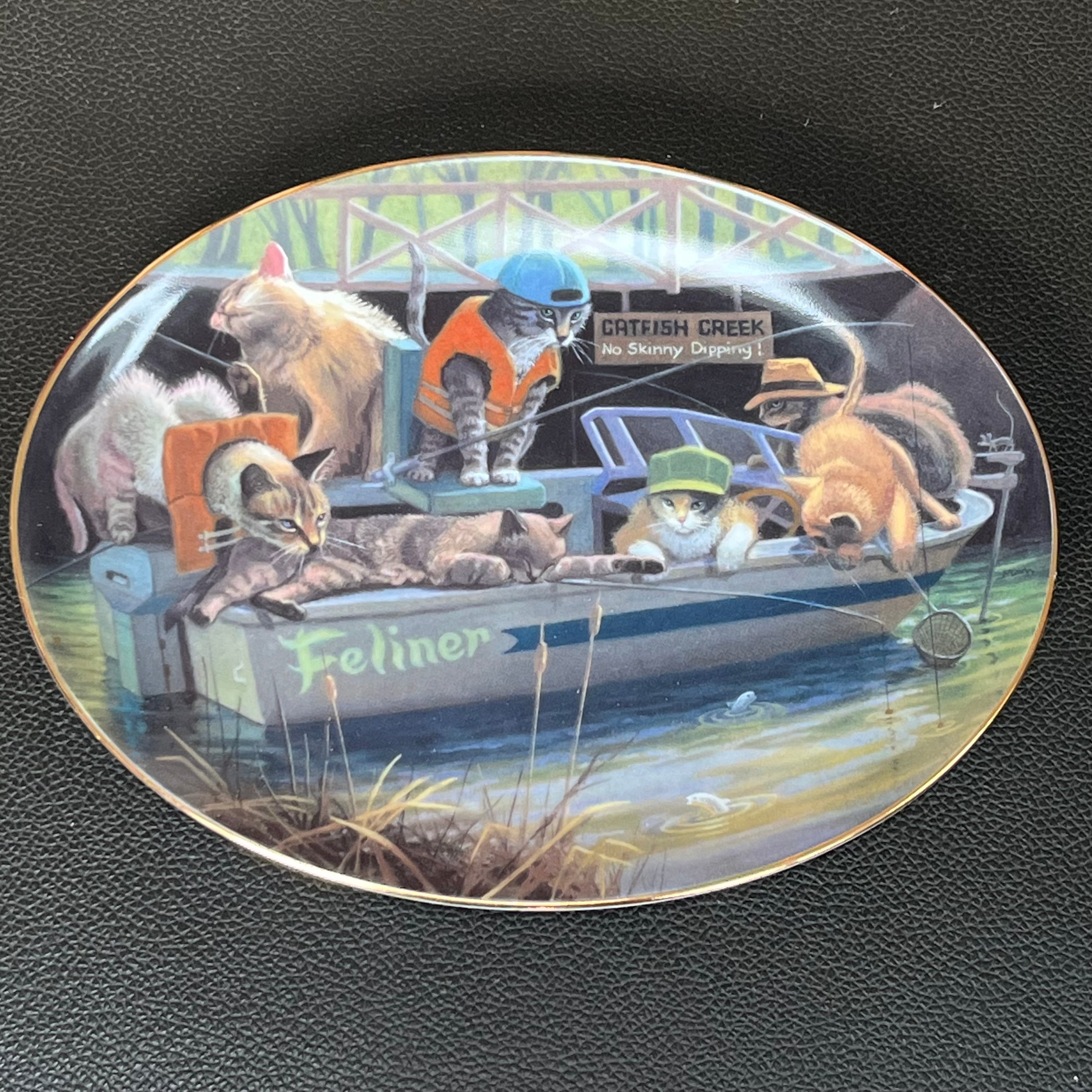Vintage Catfish Creek Franklin Mint Porcelain Oval Plate