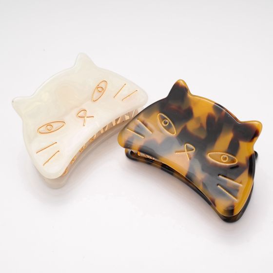 Cat Face Hair Claw Clip