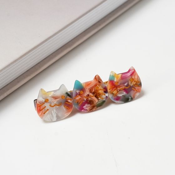 Cat Face Trio Hair Clip