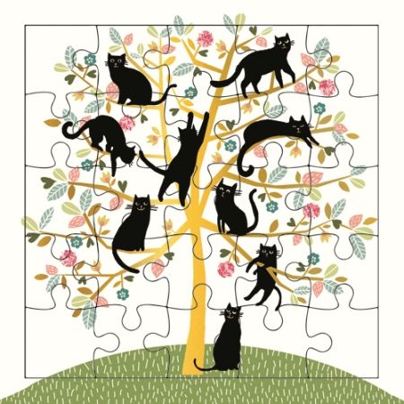 Tree Cats Puzzle Card