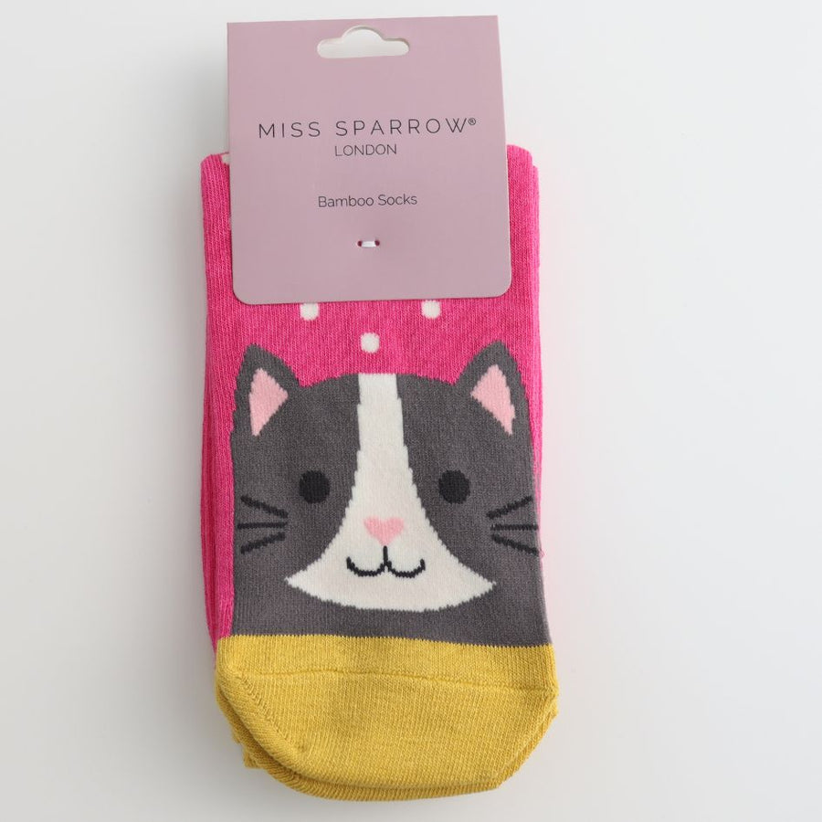 Spot Cat Socks, UK 4-7