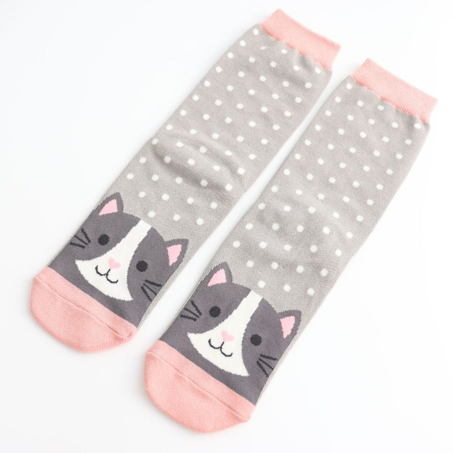 Spot Cat Socks, UK 4-7