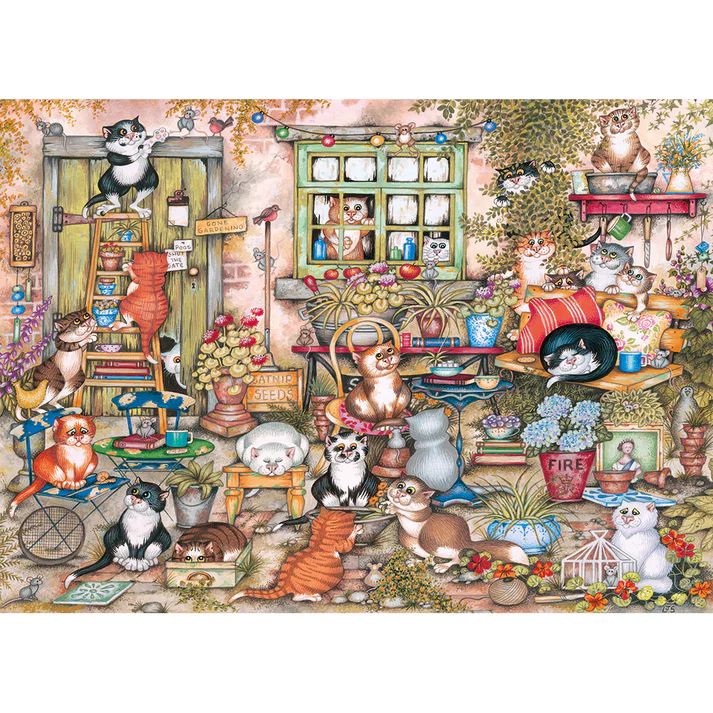 Courtyard Cats Crazy Cats 1000 Piece Jigsaw