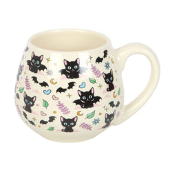 Cute & Creepy Cat Print Rounded Mug