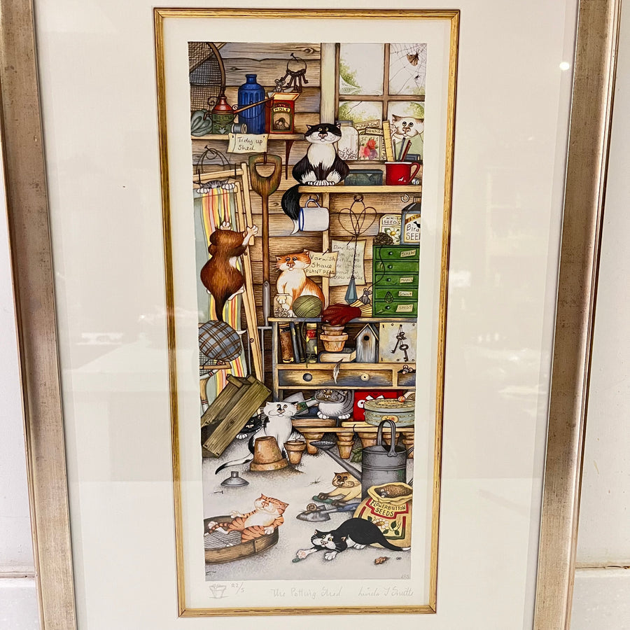 The Potting Shed, Vintage Linda Jane Smith Framed Limited Edition Print
