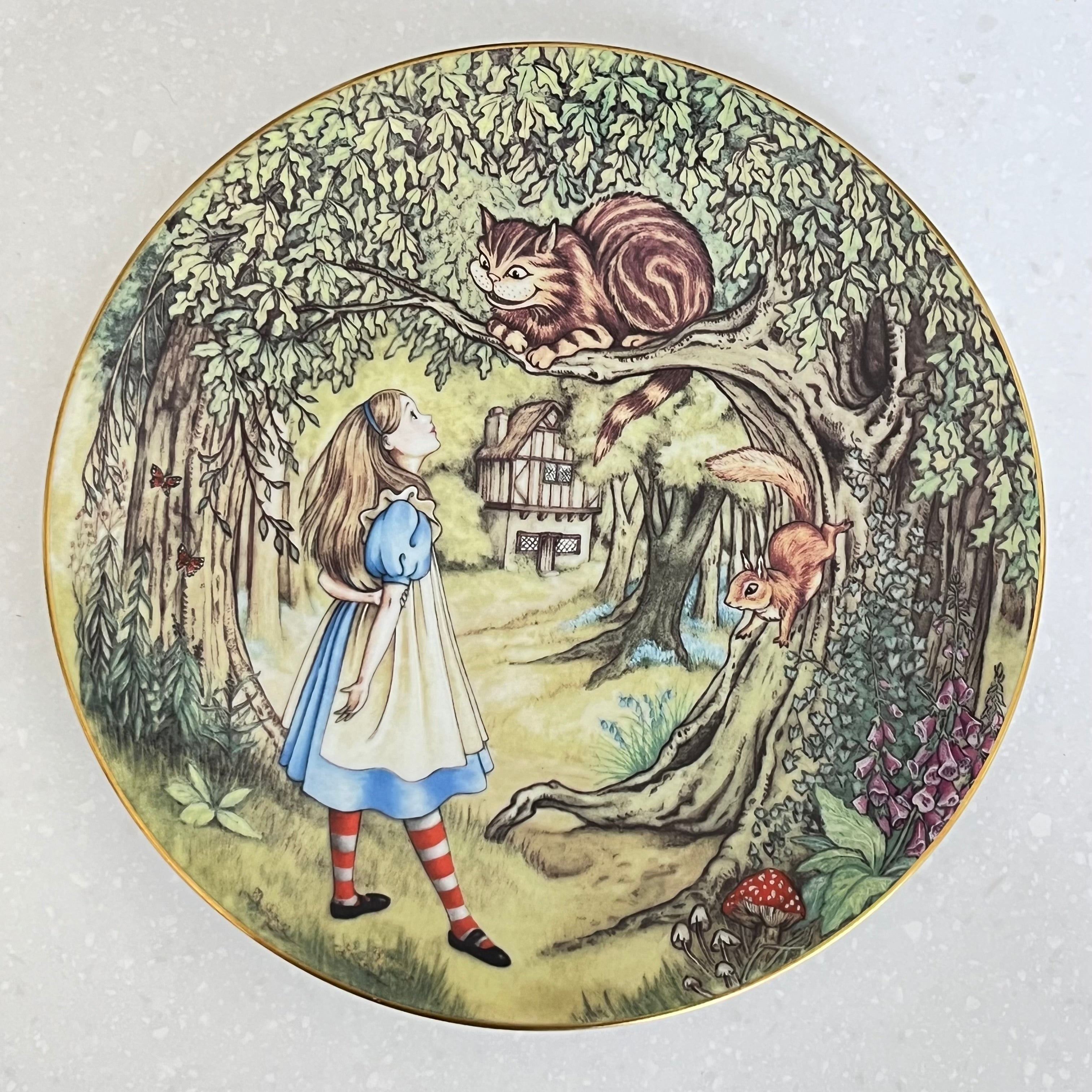 Vintage Alice Meets the Cheshire Cat Plate by Georges Boyer, Limoges