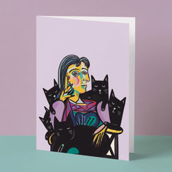 Dora and her Cats Greetings Card