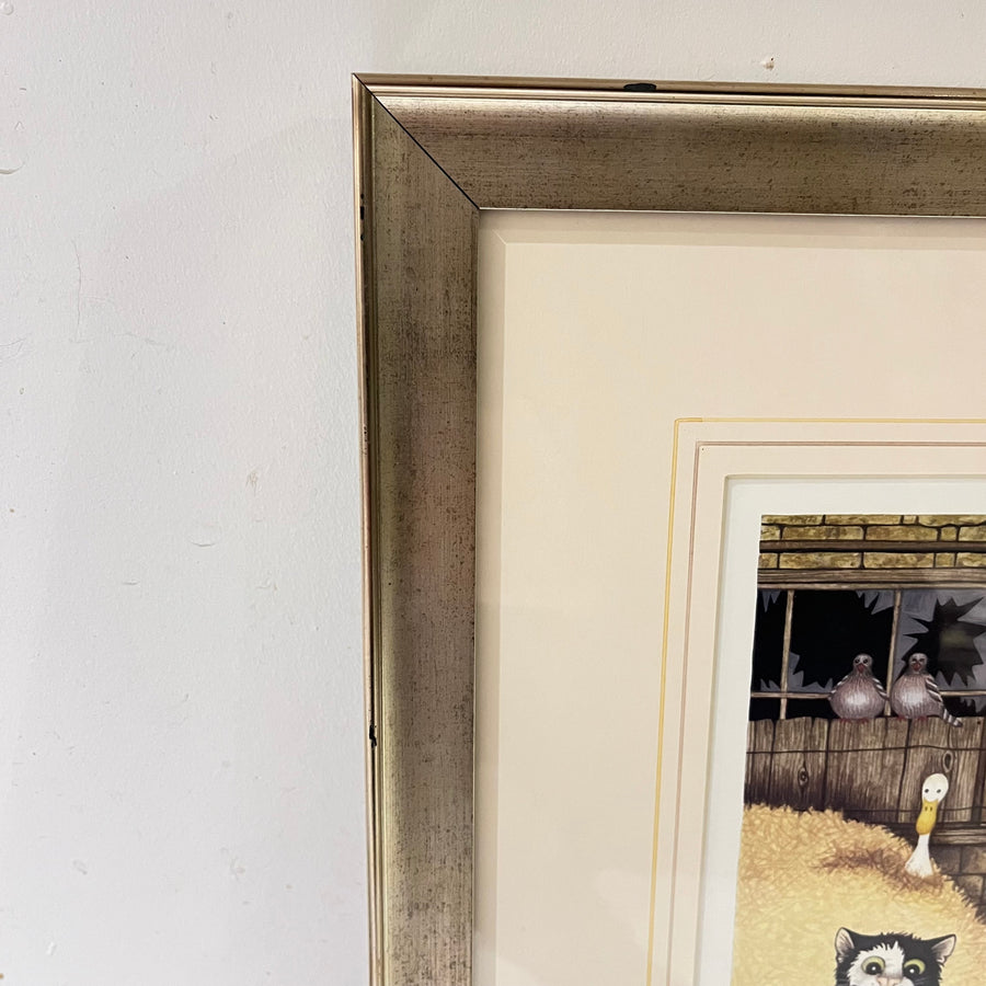 Old Cat Donald's Farm, Vintage Linda Jane Smith Framed Limited Edition Print