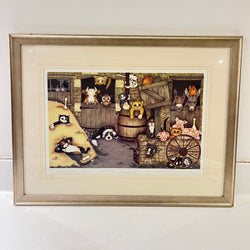 Old Cat Donald's Farm, Vintage Linda Jane Smith Framed Limited Edition Print