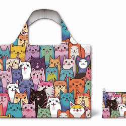Multi Kitties Packable Bag
