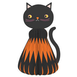 Halloween Black & Orange Cat Honeycomb Decorations