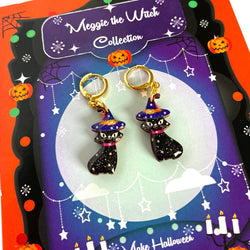 Black Cat Wizard Earrings