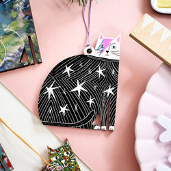 Kitty Starfluff Wooden Cat Hanging Decoration