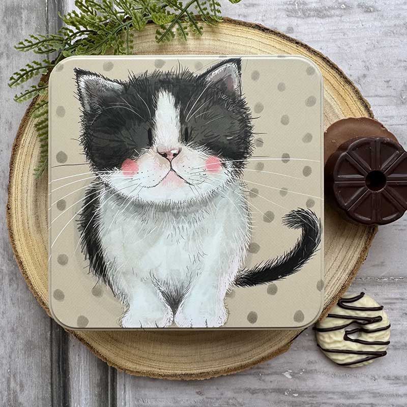 Kitten Large Square Tin