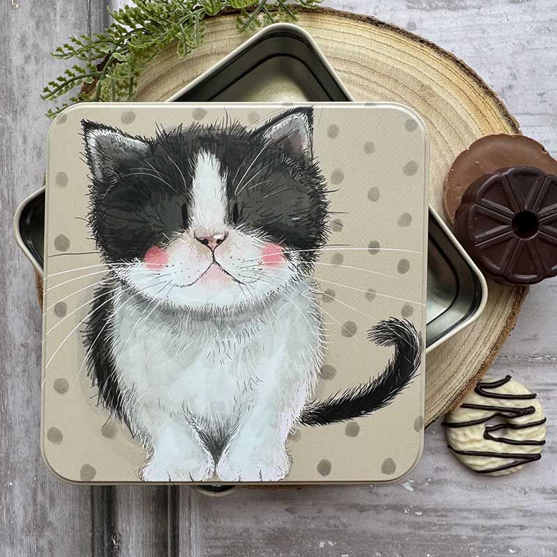 Kitten Large Square Tin