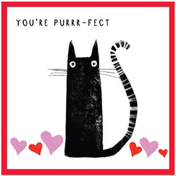 You're Purrfect Black Cat Valentine Card