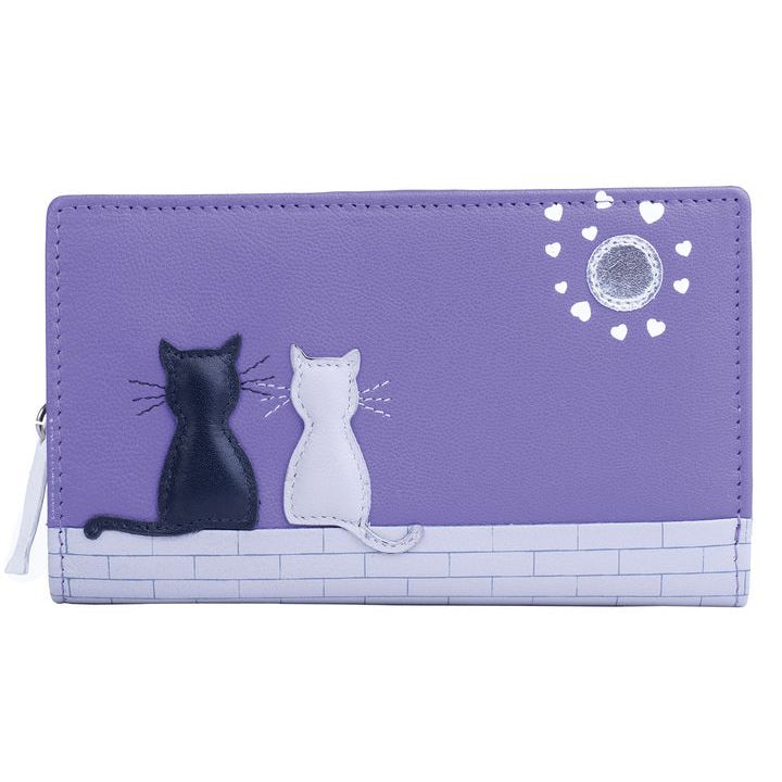 Midnight Cats Bi-fold Leather purse