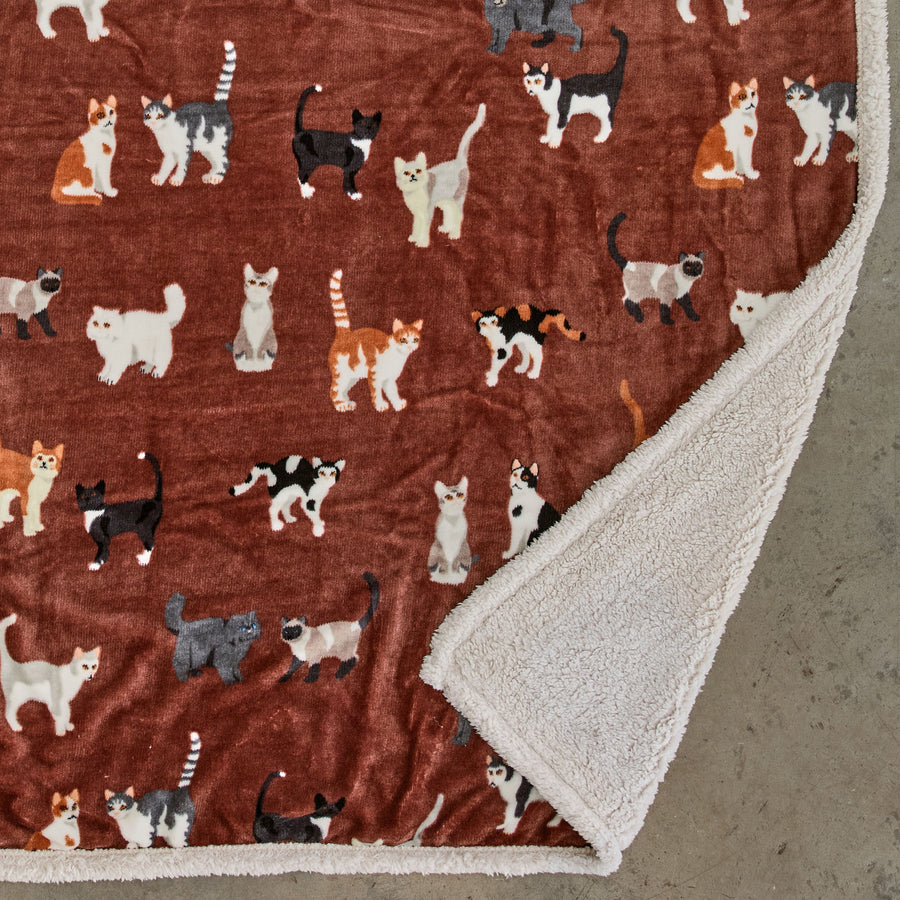 Supersoft Cats Printed Fleece Throw