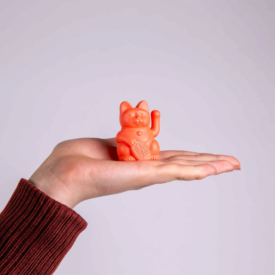 Maneki Neko Solar Cat by Donkey NEON ORANGE