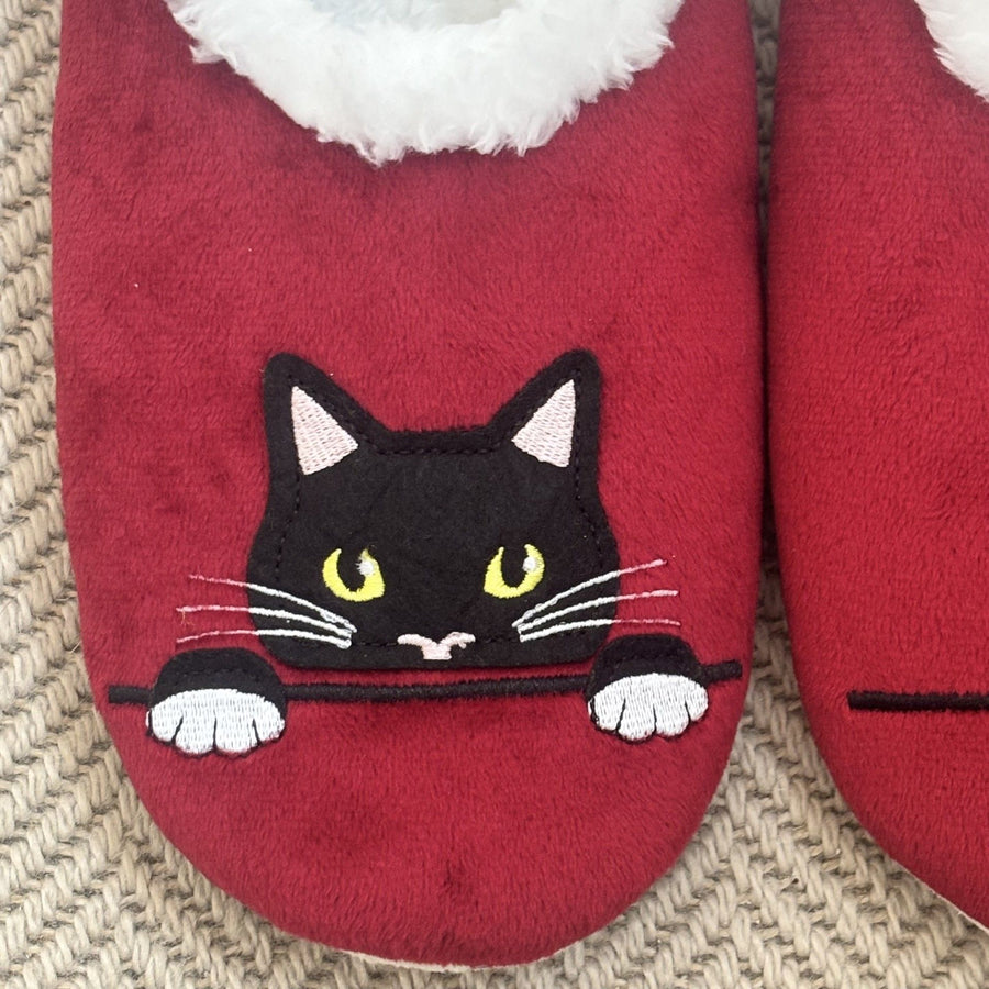 Claret Peek-a-Boo Slippers
