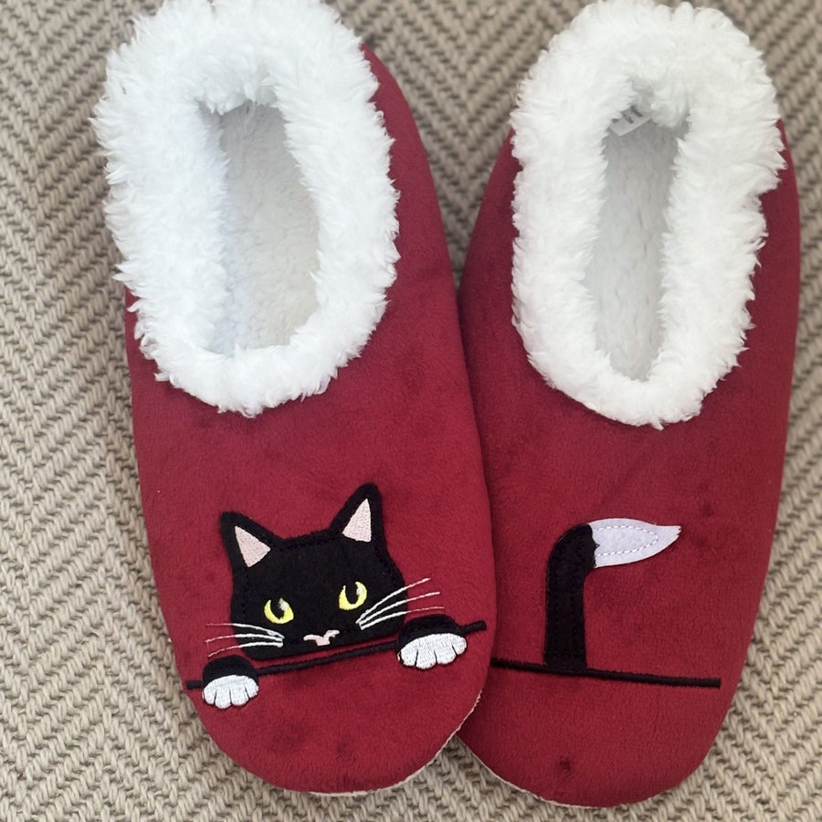 Claret Peek-a-Boo Slippers