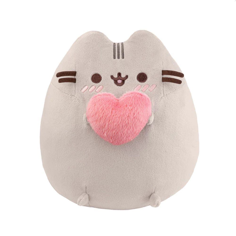 Pink Peluche Pusheen Cat Gund Pusheen Pastel Heart Cat Plush, Pink