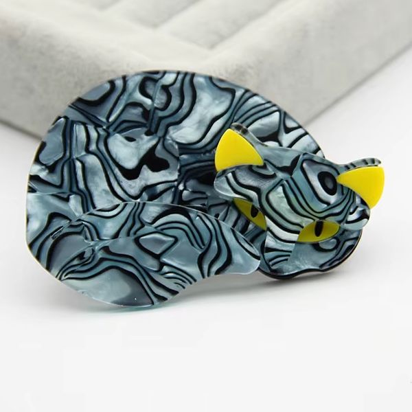 Large Sleeping Cat Brooch