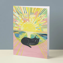 Sunrise Cat Munch Card