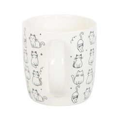White Happy Cats Printed Mug
