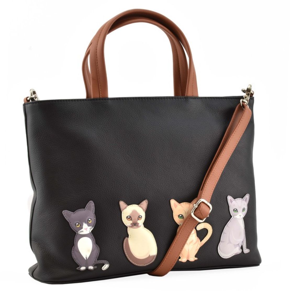 Bolso de mano de cuero Best Friends, negro