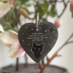 Black Cat Slate Hanging Sign